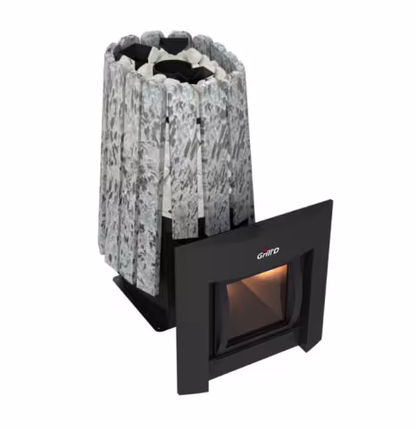 Дровяная банная печь ГриллД Cometa Vega 350 Window Max Stone Pro (Серпентинит)