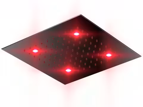 Верхний душ Otler Ruby RA32 квадрат 32х32см, подсветка красный