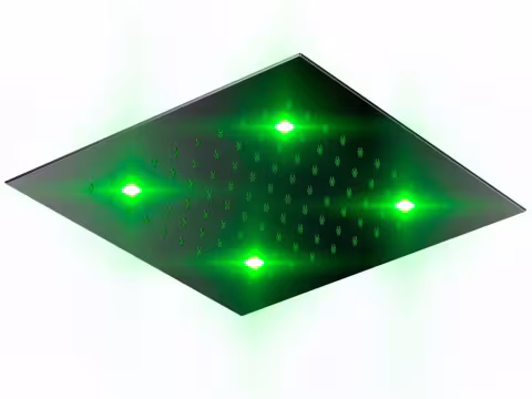 Верхний душ Otler Emerald EA32 квадрат 32х32см, подсветка зеленый