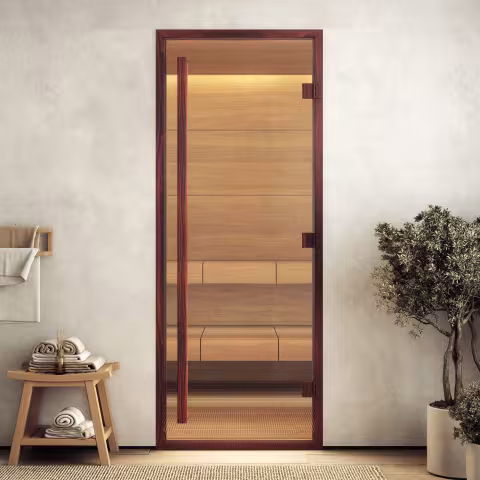 Дверь для хамам Doorwood АРТ Wood 52 Бронза Матовая 800х2100 мм