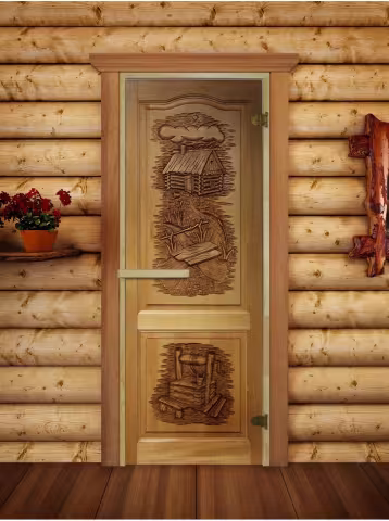 Дверь для бани и сауны Doorwood Русская баня-01