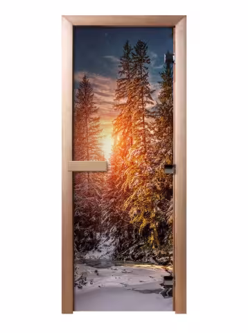 Дверь для сауны Maestro Woods Зимний закат 700х2100 левая