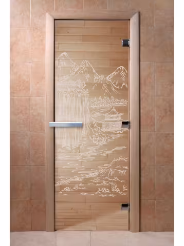 Дверь для бани и сауны Doorwood "Китай прозрачная" 600х1900 мм