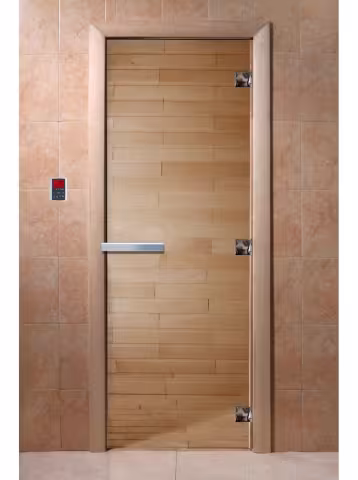 Дверь для бани и сауны Doorwood "Прозрачная" 800х1900 мм