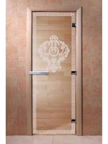 Дверь для бани и сауны Doorwood "Версаче прозрачная" 600х1900 мм