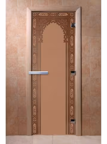 Дверь для бани и сауны Doorwood "Восточная арка бронза матовая" 900х2100 мм