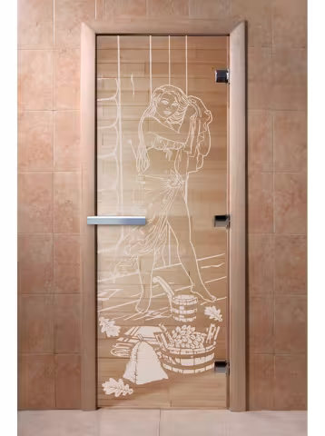 Дверь для бани и сауны Doorwood "Дженифер прозрачная" 800х1900 мм