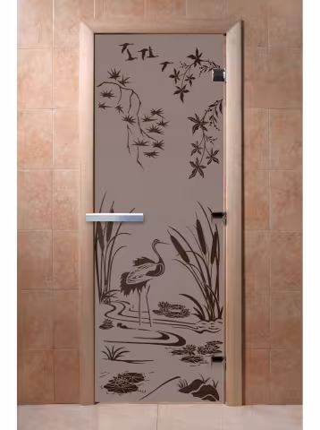 Дверь для бани и сауны Doorwood "Камышовый рай черный жемчуг матовая" 800х2000 мм