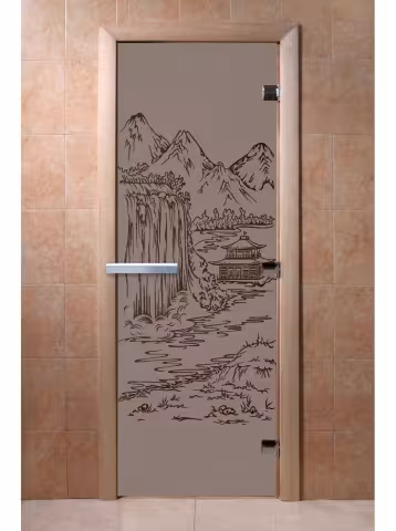 Дверь для бани и сауны Doorwood "Китай черный жемчуг матовая" 700х1900 мм