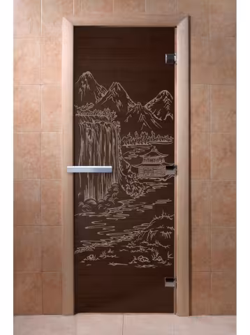Дверь для бани и сауны Doorwood "Китай черный жемчуг" 700х1900 мм