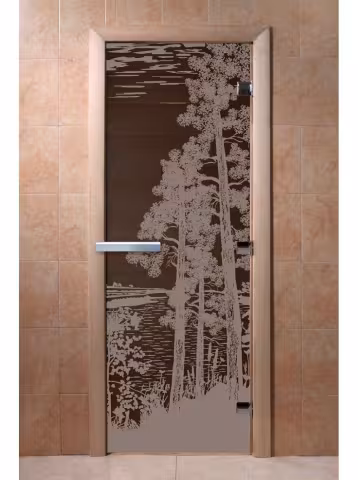 Дверь для бани и сауны Doorwood "Рассвет черный жемчуг" 700х1900 мм
