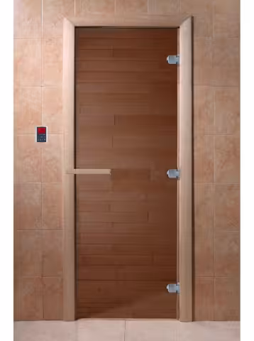 Дверь для бани и сауны Doorwood "Теплый День" бронза 700х1900 мм