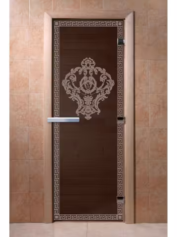 Дверь для бани и сауны Doorwood "Версаче черный жемчуг" 800х2000 мм