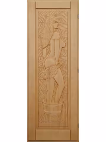 Дверь для бани и сауны Doorwood "Девушка" кавказская липа
