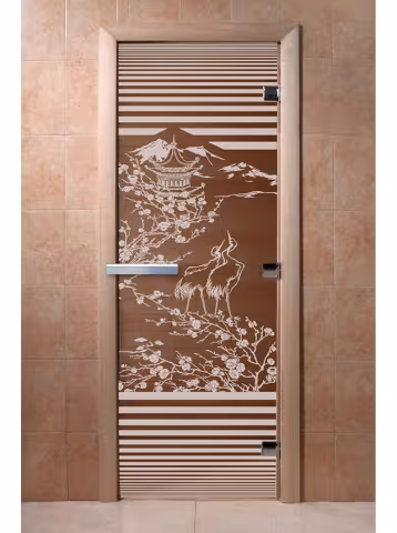 Дверь для бани и сауны Doorwood "Япония бронза" 700х1900 мм