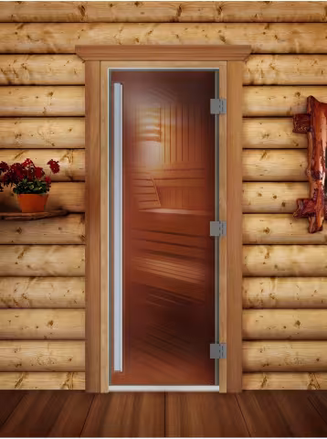 Дверь для бани и сауны Doorwood Престиж PRO (Стекло 10мм) бронза 700х1900 мм