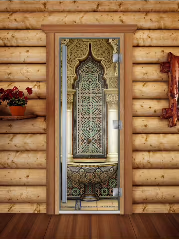 Дверь для бани и сауны Doorwood Престиж Фотопечать А025 800х2000 мм