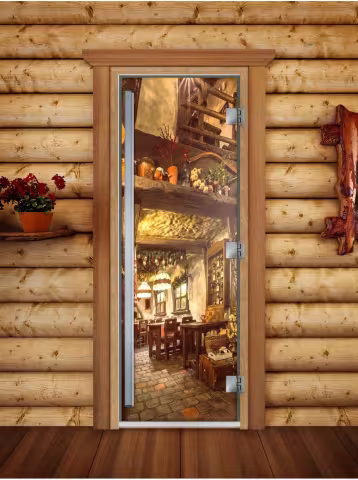 Дверь для бани и сауны Doorwood Престиж Фотопечать А035 800х2000 мм