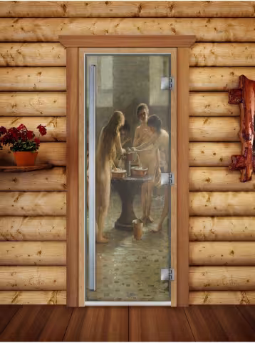 Дверь для бани и сауны Doorwood Престиж Фотопечать А071 800х2000 мм