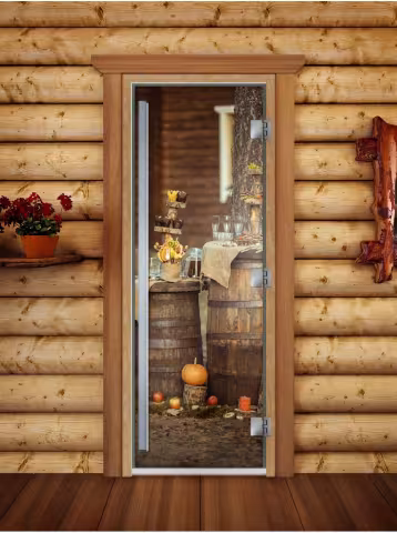 Дверь для бани и сауны Doorwood Престиж Фотопечать А073 800х2000 мм