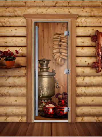 Дверь для бани и сауны Doorwood Престиж Фотопечать А076 800х2000 мм