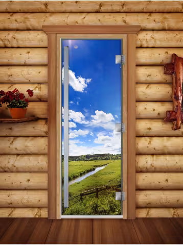 Дверь для бани и сауны Doorwood Престиж Фотопечать А092 800х2000 мм