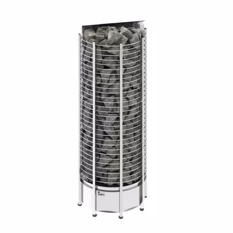 Электрическая печь Sawo Tower вертикальная, пристенная, 8 кВт, TH6-80NS-WL, выносной пульт (пульт и блок мощности покупается отдельно)