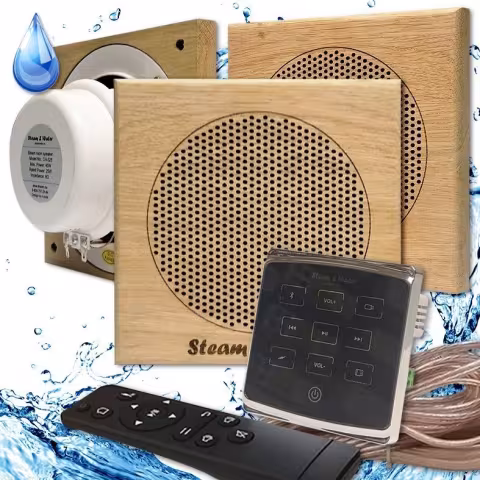 Комплект влагостойкой акустики для бани и сауны - Steam&Water3 Black ECO SAUNA (квадратная решетка)