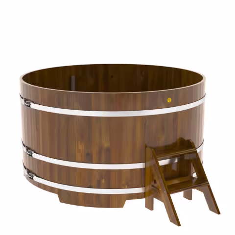 Купель круглая BentWood лиственница морёная рустик 1800х1200 мм
