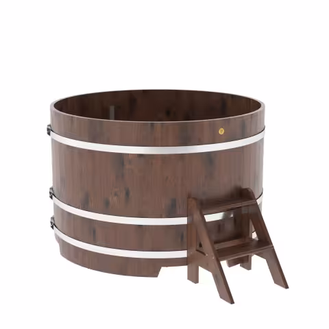 Купель круглая BentWood дуб морёный рустик 1500х1200 мм