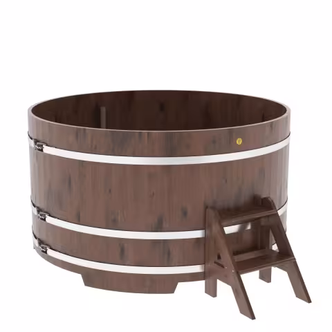 Купель круглая BentWood дуб морёный рустик 1800х1100 мм