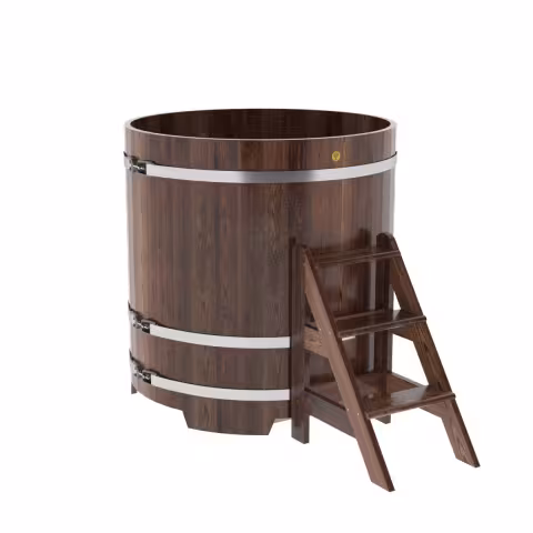 Купель круглая BentWood лиственница морёная премиум 1170х1200 мм