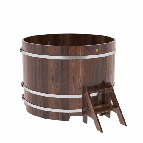 Купель круглая BentWood лиственница морёная премиум 1500х1100 мм