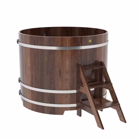 Купель круглая BentWood лиственница морёная премиум 1500х1200 мм
