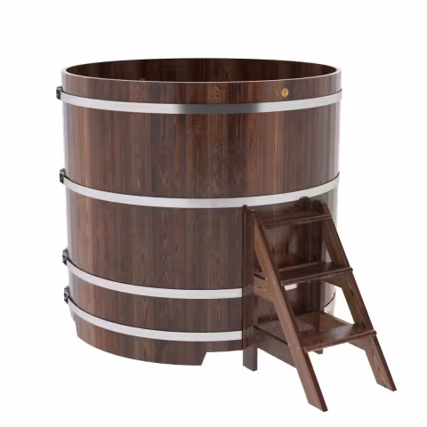 Купель круглая BentWood лиственница морёная премиум 1500х1400 мм