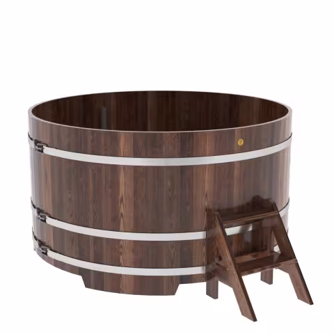 Купель круглая BentWood лиственница морёная премиум 1800х1000 мм