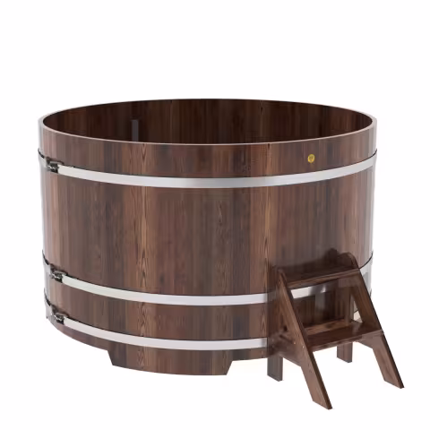 Купель круглая BentWood лиственница морёная премиум 1800х1100 мм
