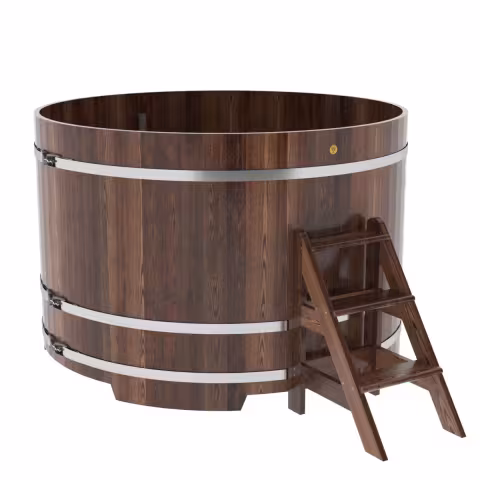 Купель круглая BentWood лиственница морёная премиум 1800х1200 мм