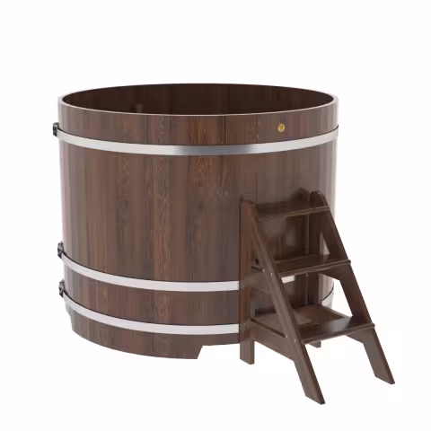 Купель круглая BentWood дуб морёный 1500х1200 мм
