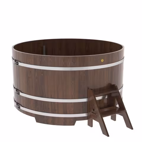 Купель круглая BentWood дуб морёный 1800х1000 мм