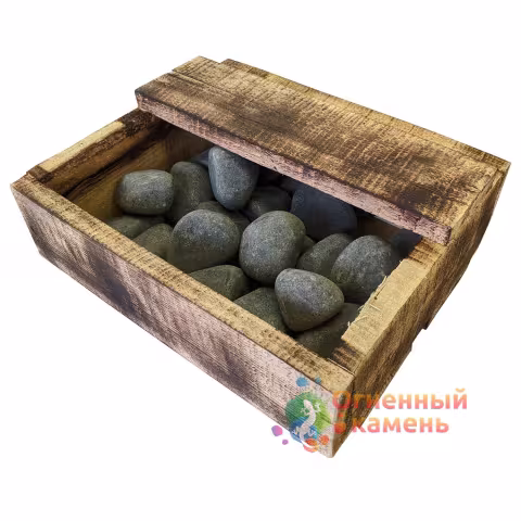Камни для печей Огненный камень Оливин шлифованный, ящик 10кг