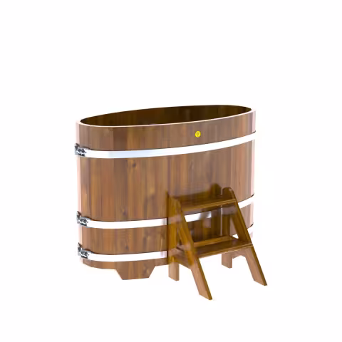 Купель овальная BentWood из лиственницы овальная, морёная рустик 690х1310х1200 мм
