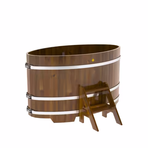 Купель овальная BentWood из лиственницы овальная, морёная рустик 920х1660х1000 мм