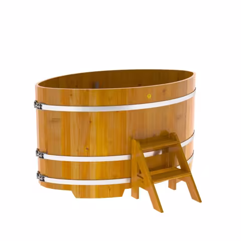 Купель овальная BentWood из лиственницы овальная, натуральная рустик 1080х1750х1200 мм