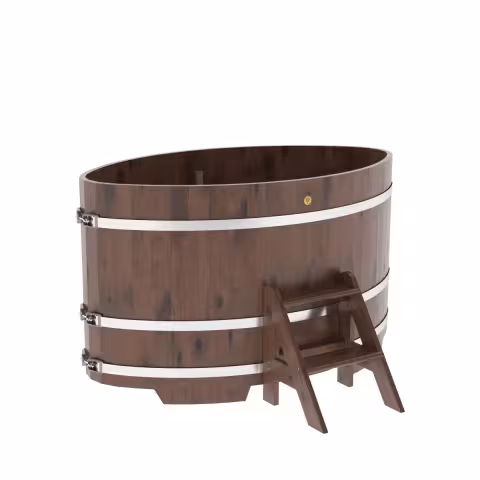 Купель овальная BentWood из дуба овальная, морёный рустик 1020х1680х1400 мм