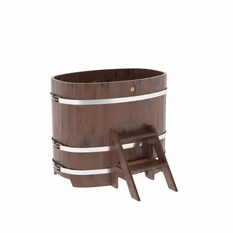 Купель овальная BentWood из дуба овальная, морёный рустик 760х1160х1000 мм