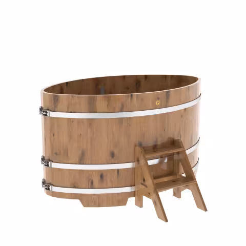 Купель овальная BentWood из дуба овальная, натуральный рустик 1020х1680х1000 мм