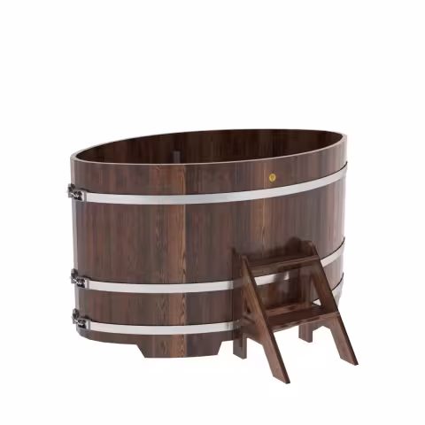 Купель овальная BentWood из лиственницы овальная, морёная премиум 1020х1680х1000 мм
