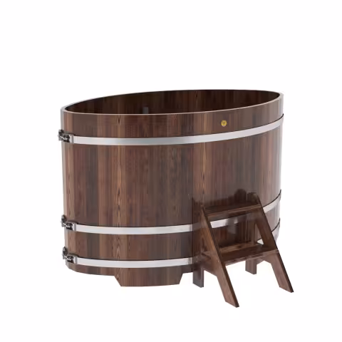 Купель овальная BentWood из лиственницы овальная, морёная премиум 1020х1680х1100 мм