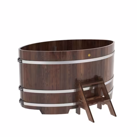 Купель овальная BentWood из лиственницы овальная, морёная премиум 1120х1830х1000 мм